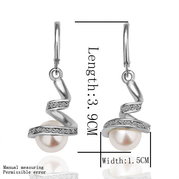 18K GP gold plated jewelry earring nickel free copper rhinestone crystal platinum drop earrings SMTPE012
