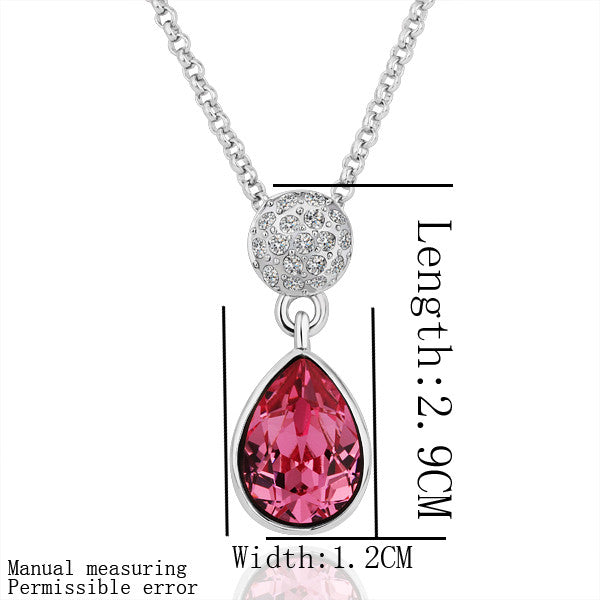 18K GP gold plated jewelry necklace fine fashion red rhinestone crystal nickel free pendant necklace SMTPN192