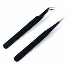 2 pcs Black Nail Art Acrylic Gel Picking Tool Rhinestones Gem Decor Black Eyelash Tweezers Hot Selling