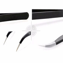 2 pcs Black Nail Art Acrylic Gel Picking Tool Rhinestones Gem Decor Black Eyelash Tweezers Hot Selling