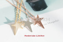 10pcs/lot Gold&Silver Anniversary Cute Star Pendant Necklace Small Tiny Cute Charm Wholesale Female Necklace N085