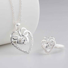 Lose Money Promotions silver jewelry sets butterfly xuan heart necklace+ring ruby jewelry FSPS002